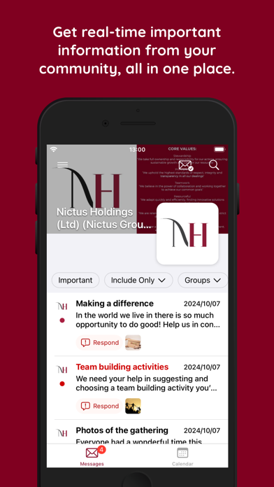 Screenshot 1 of Nictus Group Communicator App