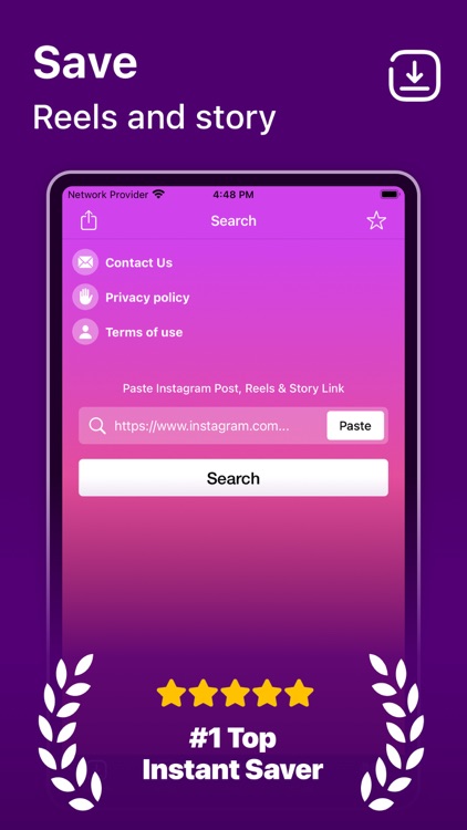 Instant Save: Reels story