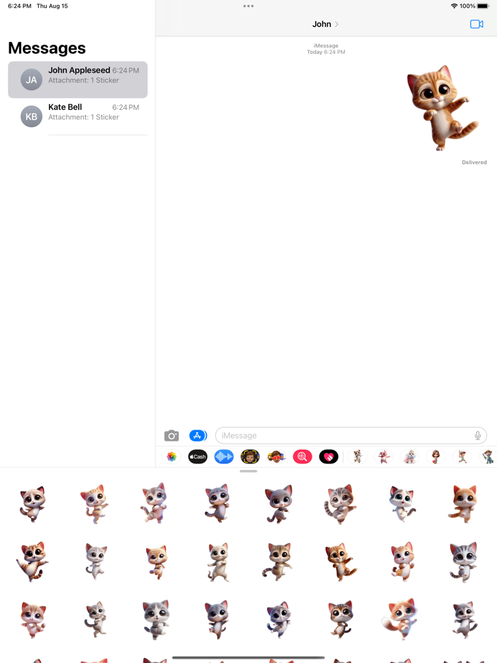 Dancing Kitten Stickers