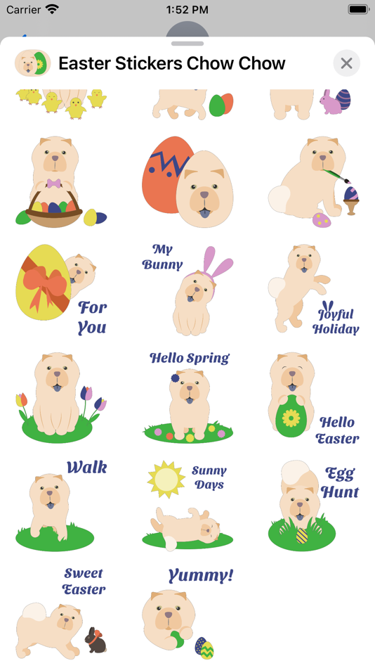 #2. Easter Stickers Chow Chow (iOS) By: Anna Filobok