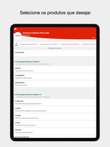 Manjares Pizzaria e Esfiharia iPad screenshot