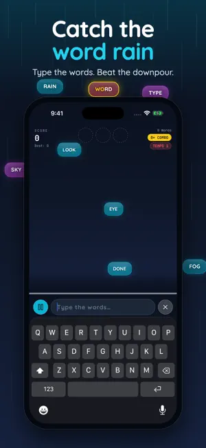 Word Rain: Typing Game screenshot 1