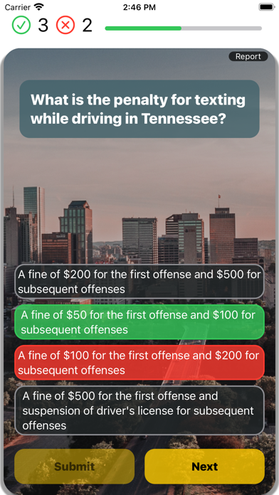 Tennessee DMV Practice 2025 Screenshot