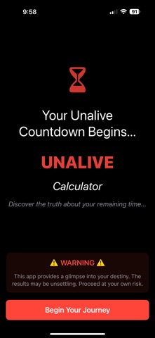 Unalive Countdown iPhone screenshot