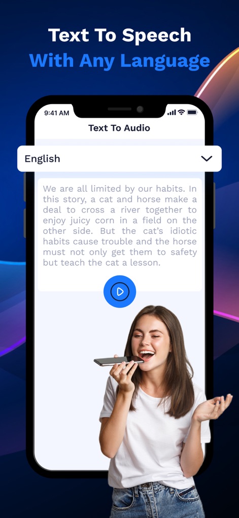 AI Voice Generator - Prankster - This tool offers robust 'Text To Speech' functionality, allowing users to input text and select languages via a dropdown menu for instant audio conversion.