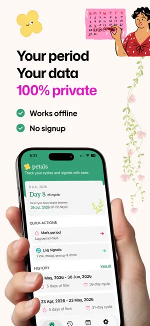 Petals: Period & Cycle Tracker screenshot 1