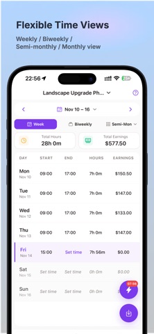 Work Hours & Time Tracker Screenshot 1 of 7