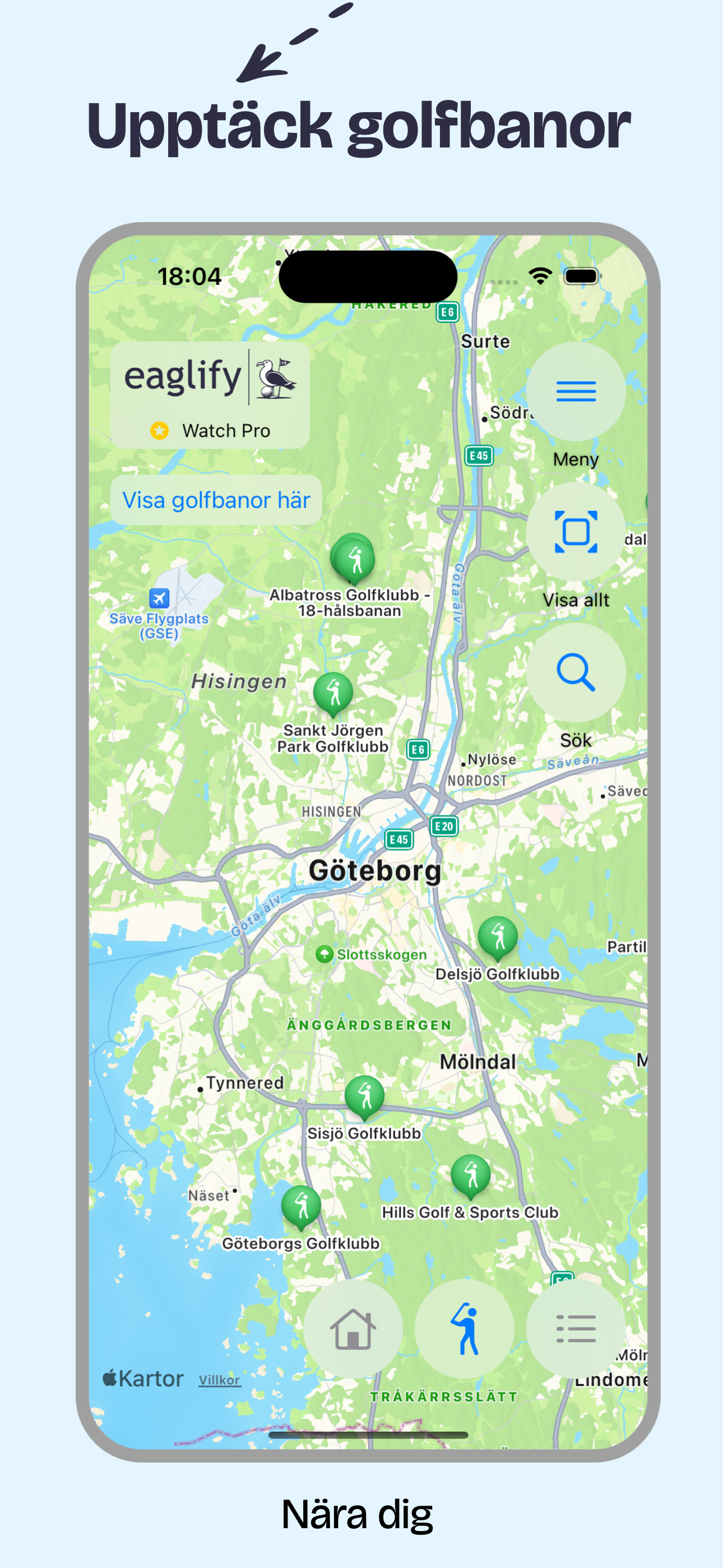 Eaglify Golf GPS avstånd