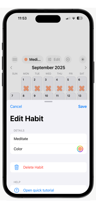 Habit Calendar Tracker Screenshot 2 of 4