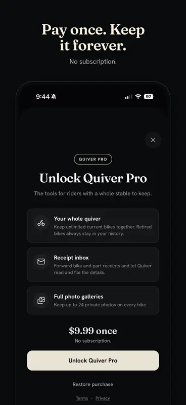 Quiver: Bike Garage & Specs screenshot 9 of 9