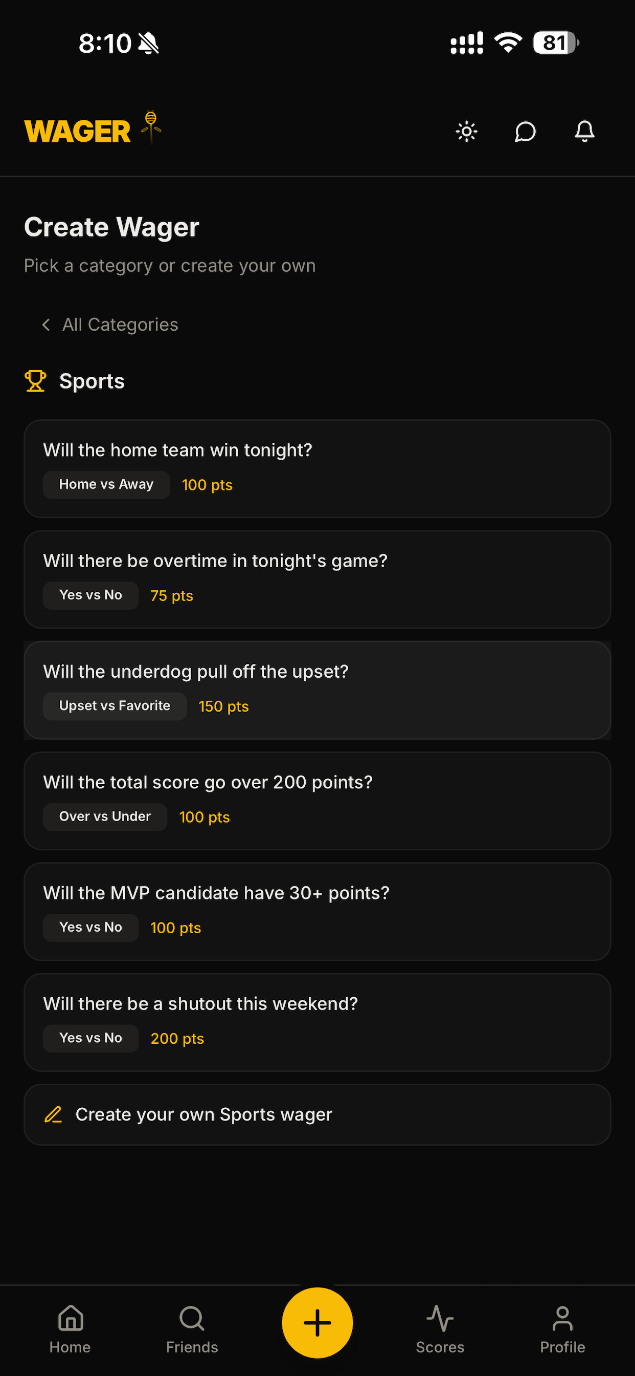 WAGER-Social Prediction Engine screenshot 6
