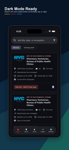NYC Government Job Tracker iPhone screenshot