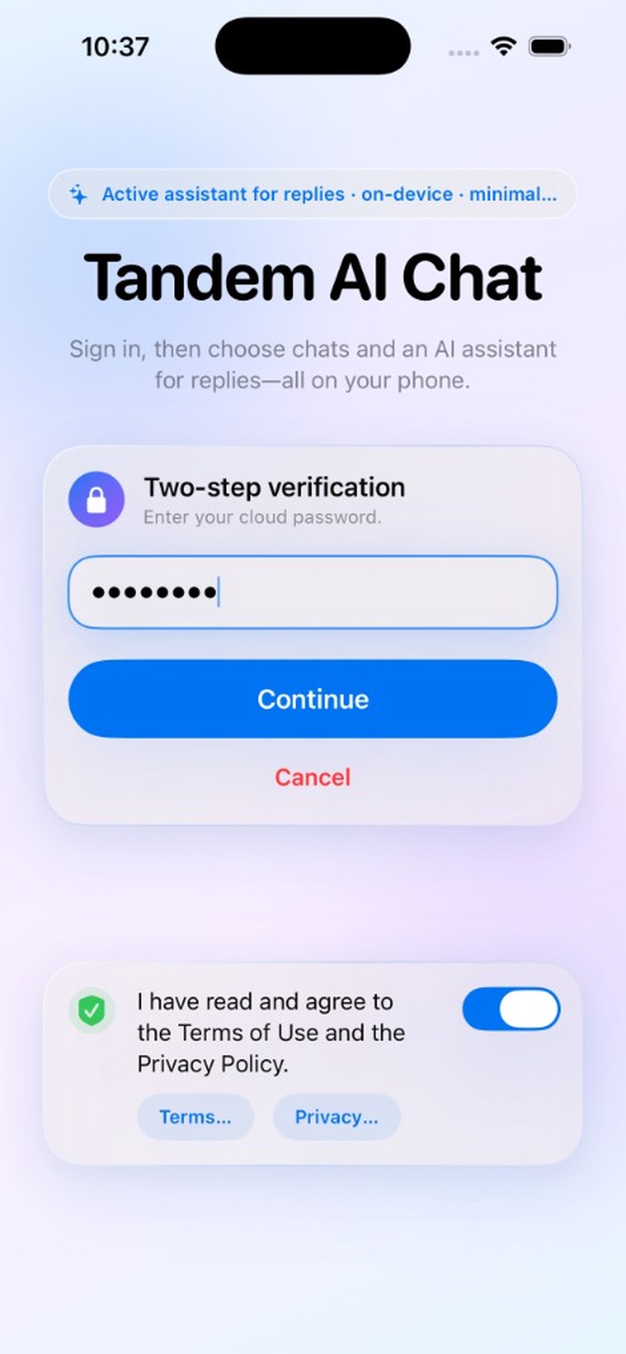 Screenshot 1 of Tandem AI ChatV2