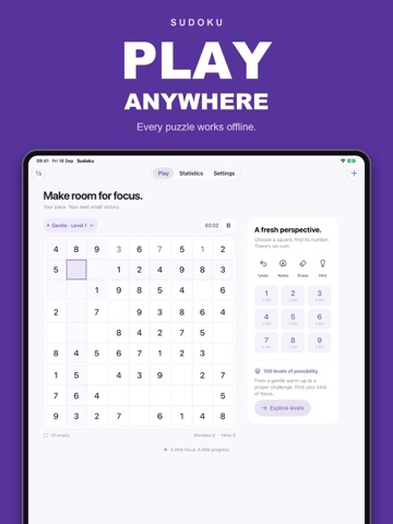 Sudoku: Train Your Brain PRO iPad screenshot