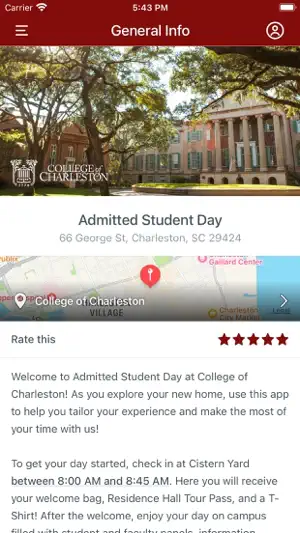 College of Charleston Events screenshot 1