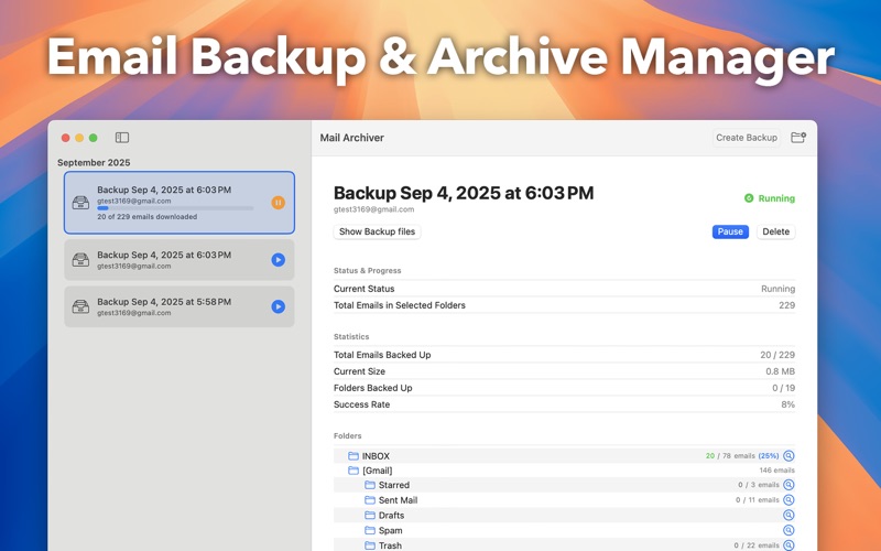 Email Backup Pro iPhone screenshot