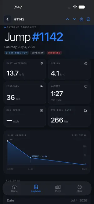 Skydive LogBook screenshot 4