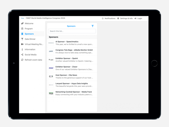 FIBEP Congress iPad screenshot 4 - Reference app