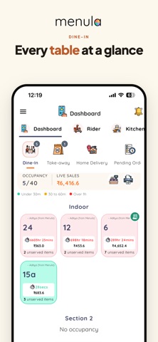Menula Restaurant Partner app screenshot