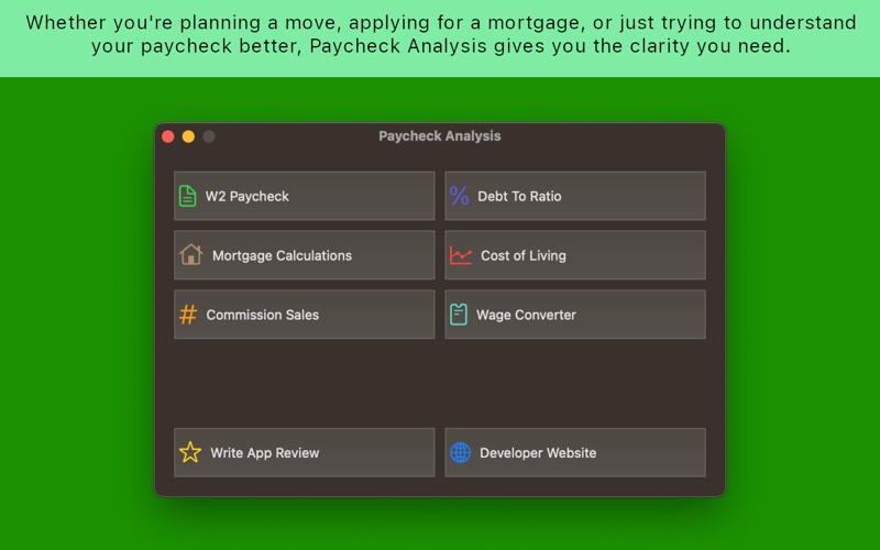 Paycheck Estimate Analysis screenshot