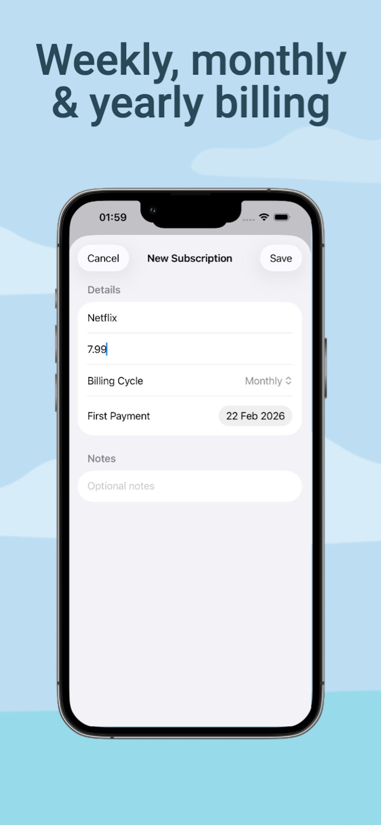 SubTrackr: Subscription