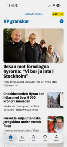 Vetlanda-Posten screenshot