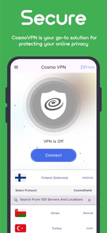 CosmoVPN Fast and Secure iPhone screenshot