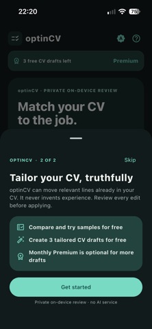 optinCV: CV-to-Job Match screenshot 2