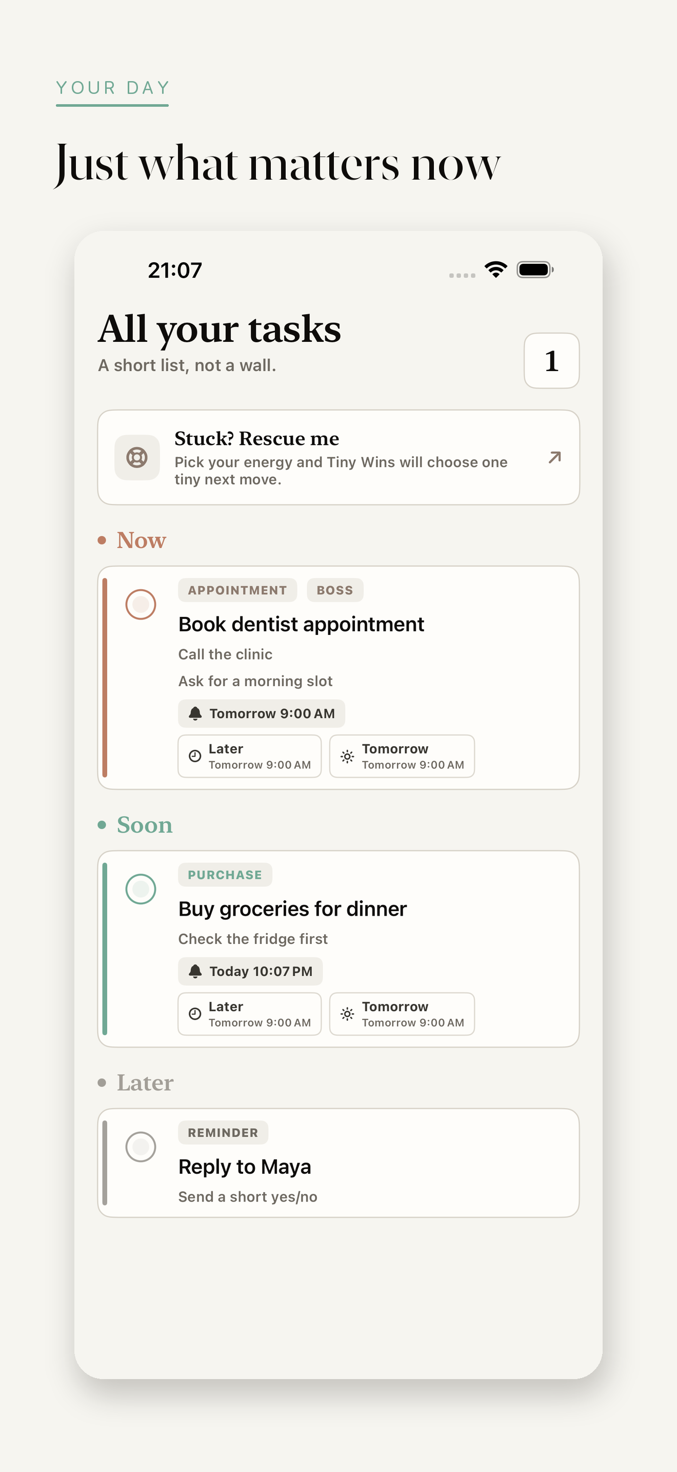 Tiny Wins: ADHD Tasks
