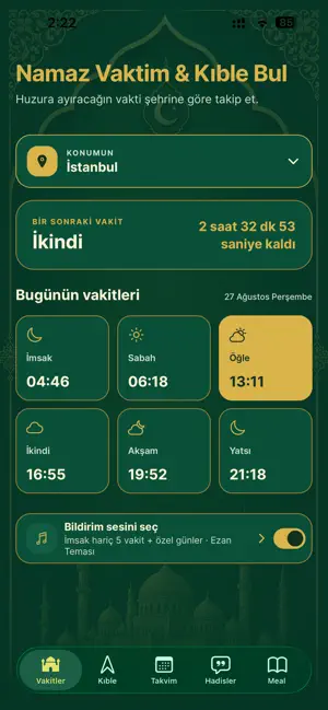Namaz Vaktim & Kıble Bul screenshot 1