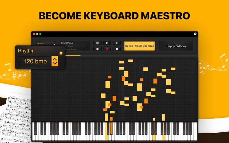 MIDI Keyboard - Piano Lessons Screenshot