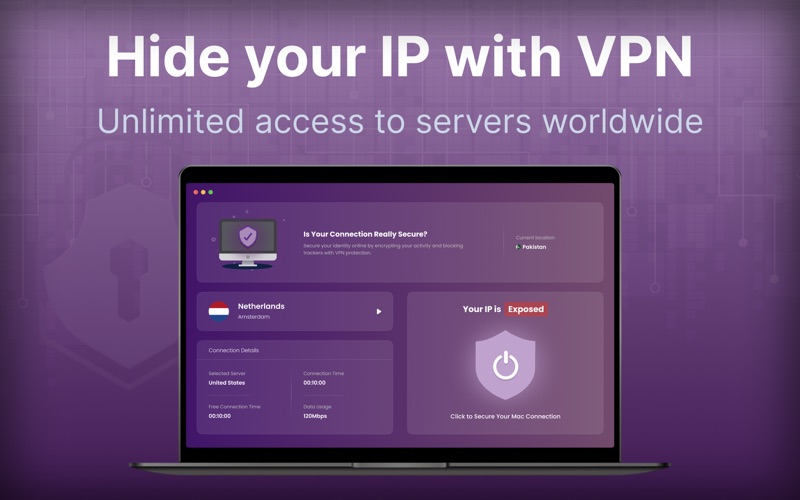 VPNm for Mac: Fast VPN Proxy app screenshot