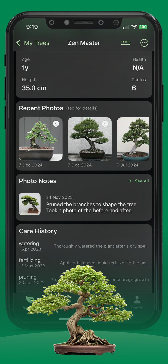 Bonsai Care - Journaling