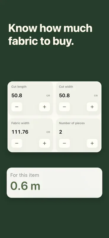 Fabric Length & Cutting Plan screenshot 1 of 3