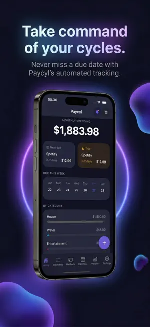 Paycyl: Subscriptions & Bills screenshot 1