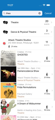 Pittsburgh Fringe Festival iPhone screenshot