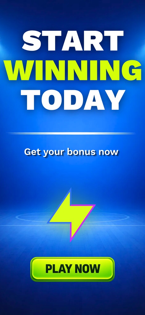 Thrillzz Fun Social Sportsbook - Die klare Aufforderung "START WINNING TODAY" zusammen mit einem auffälligen "PLAY NOW" Button motiviert neue Nutzer, sofort in das spannende Spielerlebnis einzusteigen und Boni zu sichern.