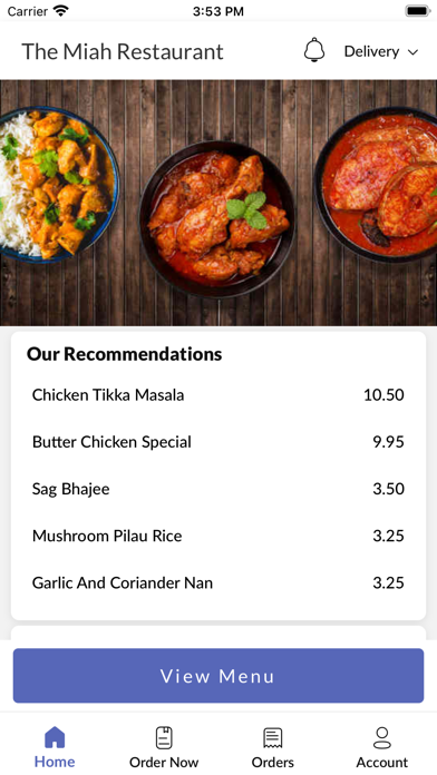 The Miah Restaurant Screenshot