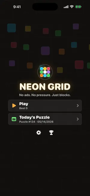 Neon Grid Blocks screenshot 2