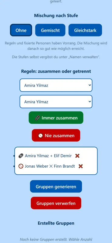 FairMix Pro – Gruppen bilden screenshot 5 of 10