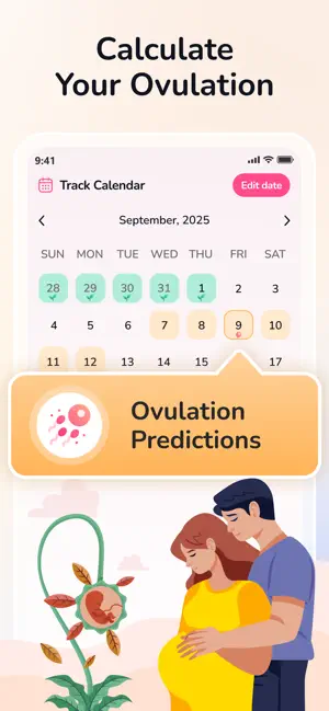 Period Tracker Calendar App iPhone screenshot 2