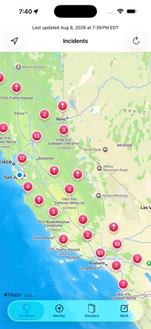 CHP Incidents app screenshot 1
