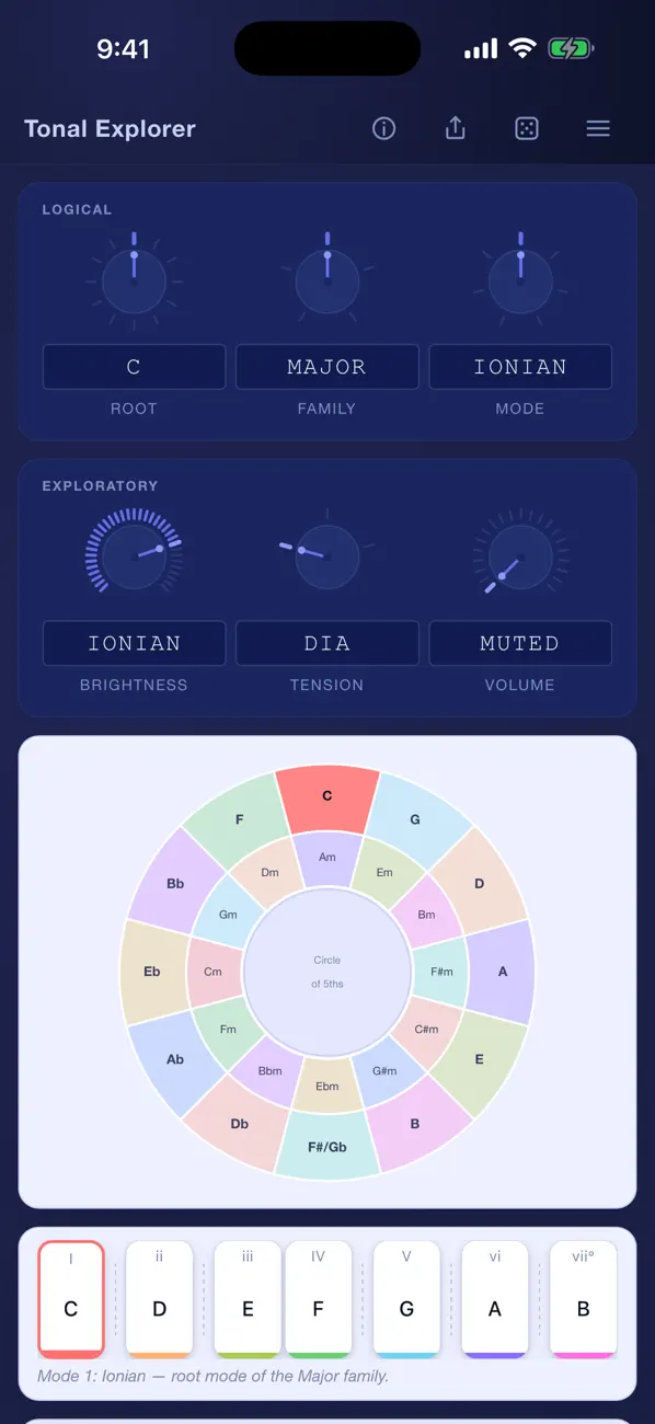 #1. Tonal Explorer (iOS) بواسطة: Scott Schmitt