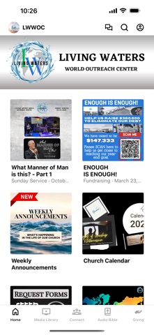 Living Waters World Outreach app screenshot