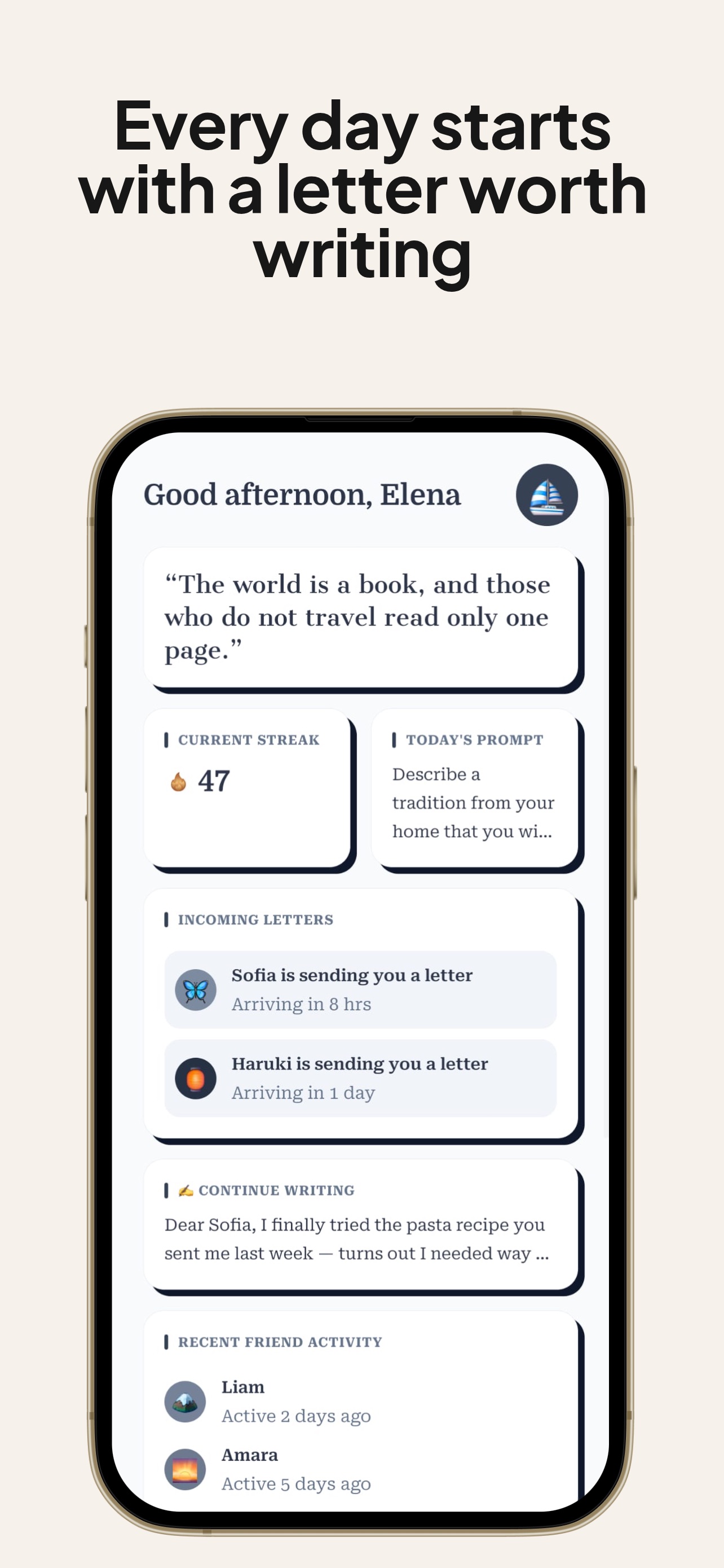 Screenshot 1 of SlowJourney: Pen Pal Letters