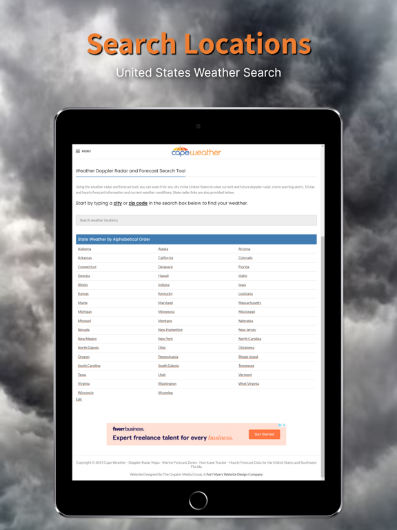 Cape Weather iPad screenshot 6 - Weather app