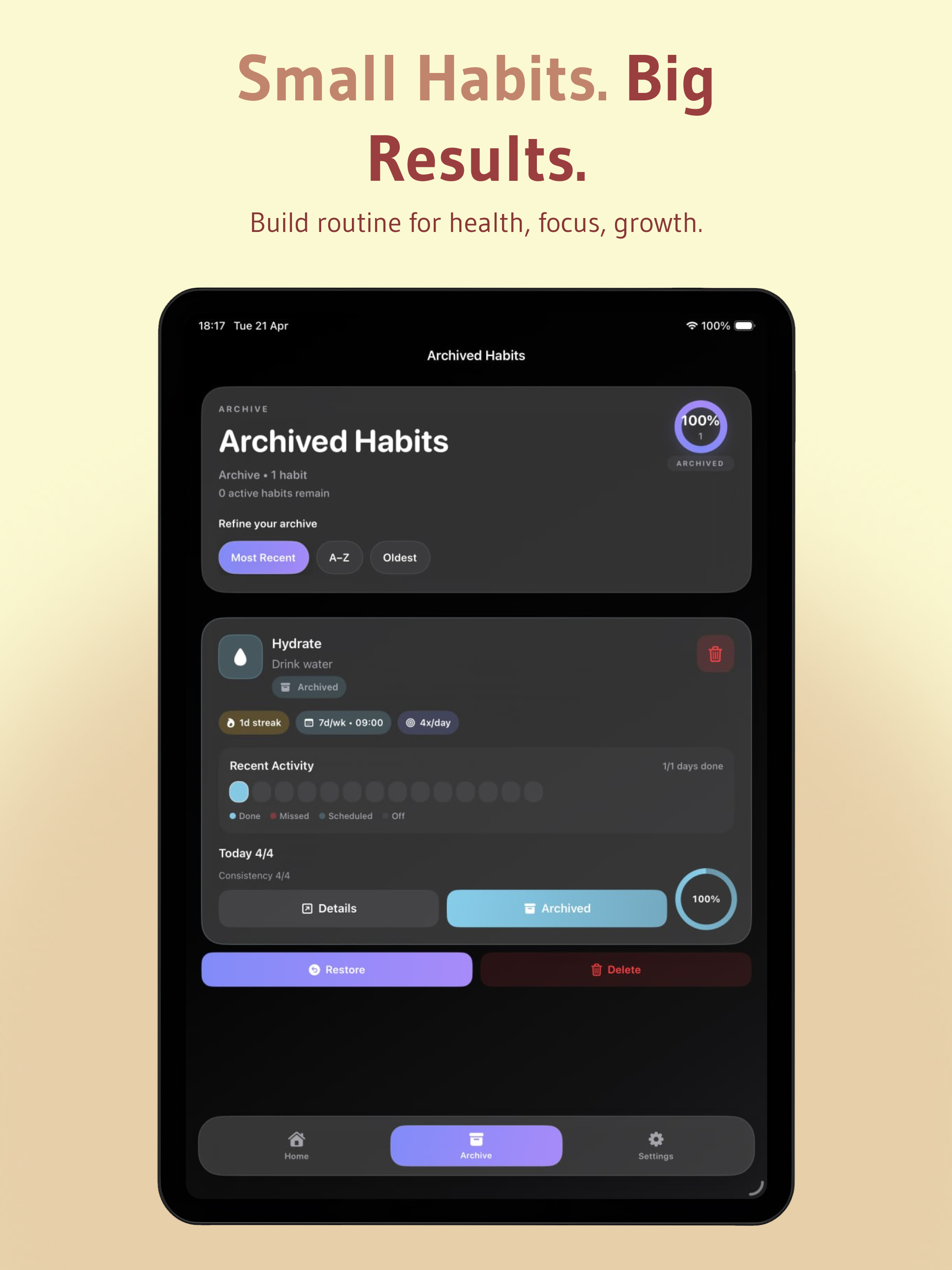 Tracking Habit: Daily Goals