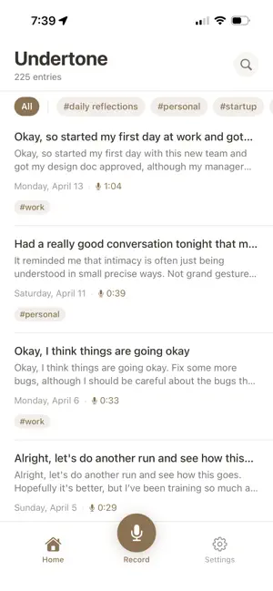 Undertone - Voice Journal screenshot 2