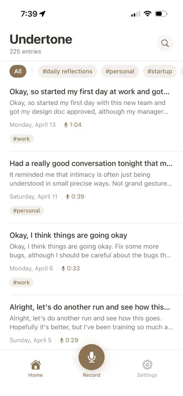 Undertone - Voice Journal screenshot 2 of 6