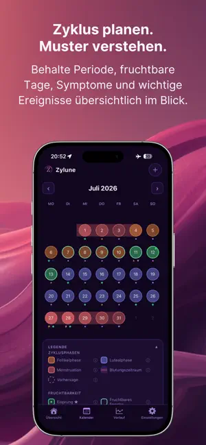 Zylune: Zyklus Tracker screenshot 2